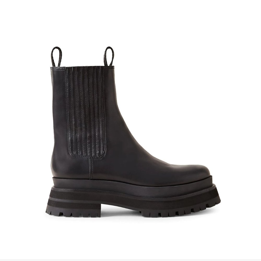 Loeffler Randall Toni Lug Sole Leather Platform Boots